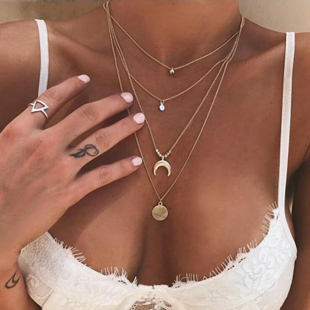 NEW Gold Boho layered necklace
